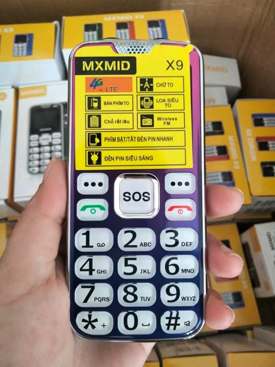 Điện thoại người già MXMID X9 - Điện thoại 4G loa to sóng khoẻ, pin trâu, đọc số - Mới full box - Tặng kèm ốp