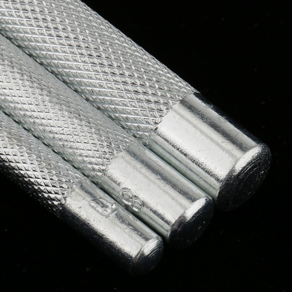3 Pieces Die Punch Tools Snaps Fastener Punch Hole Tool for Rivet Button Install