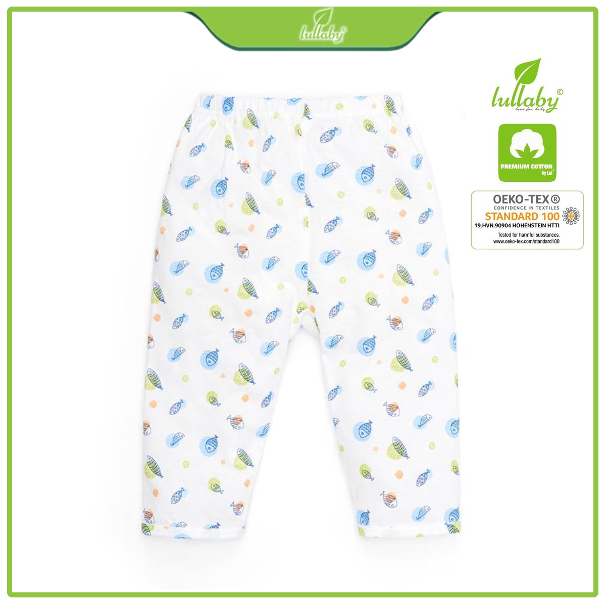 Quần dài đáy đũng Lullaby cho bé trai NH49B Trắng cá