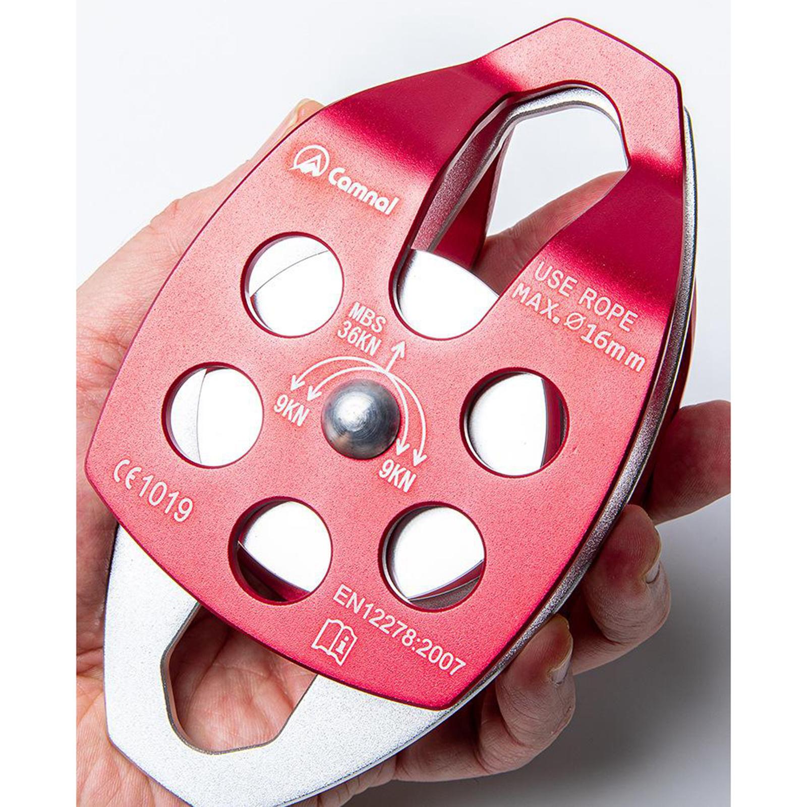 Climbing Pulley Double Sheaves 36KNRigging Caving Device for 16mm Rope Black