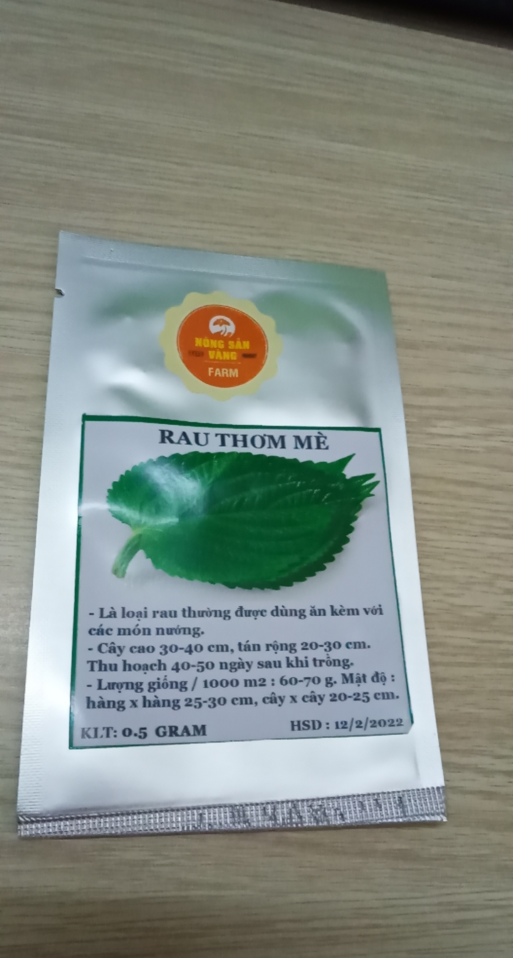 Hạt giống Rau Thơm Mè Hàn Quốc ( Gói 0,5 Gram ) - Nông Sản Vàng