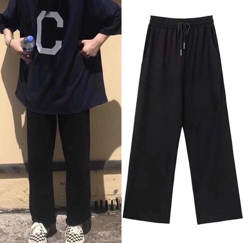 Quần Jogger Nỉ Ống Rộng ULzzang Nữ Culottes Suông Nữ