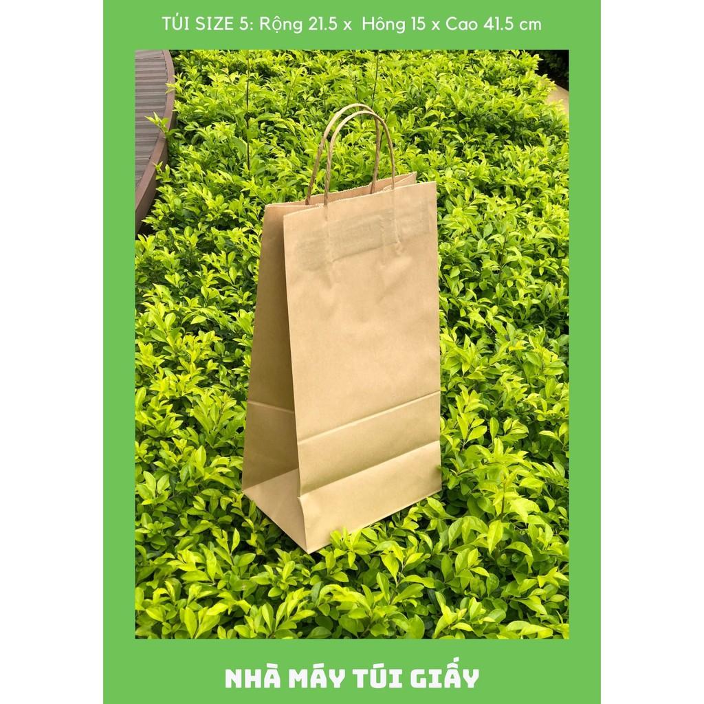 10 chiếc TÚI GIẤY KRAFT SIZE 5: 21,5x15x41,5cm CÓ QUAI