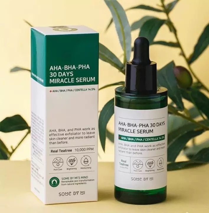 Bộ 4 Sản Phẩm Dưỡng Da Giảm Mụn Some By Mi AHA-BHA-PHA 30 Days Miracle Gồm Sữa Rửa Mặt Bye Bye 120g + Toner 150ml+ Serum 50ml+ Kem 60g (Tặng Kèm 1 Mặt Nạ Dr