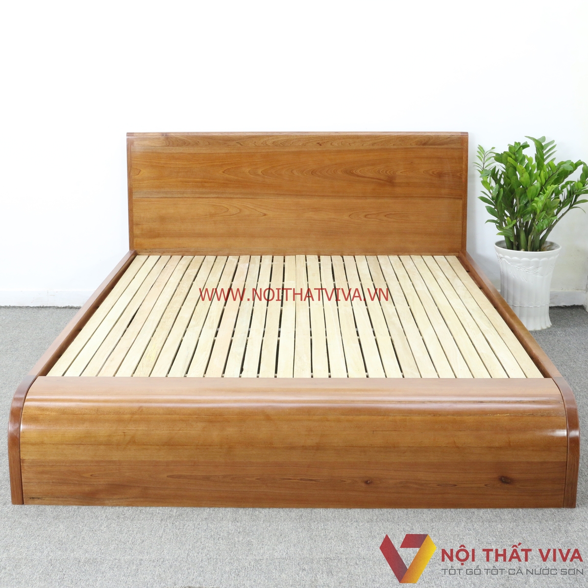 Giường Ngủ Cong Chữ S Gỗ Xoan Đào Tự Nhiên Cao Cấp Đẹp Hiện Đại