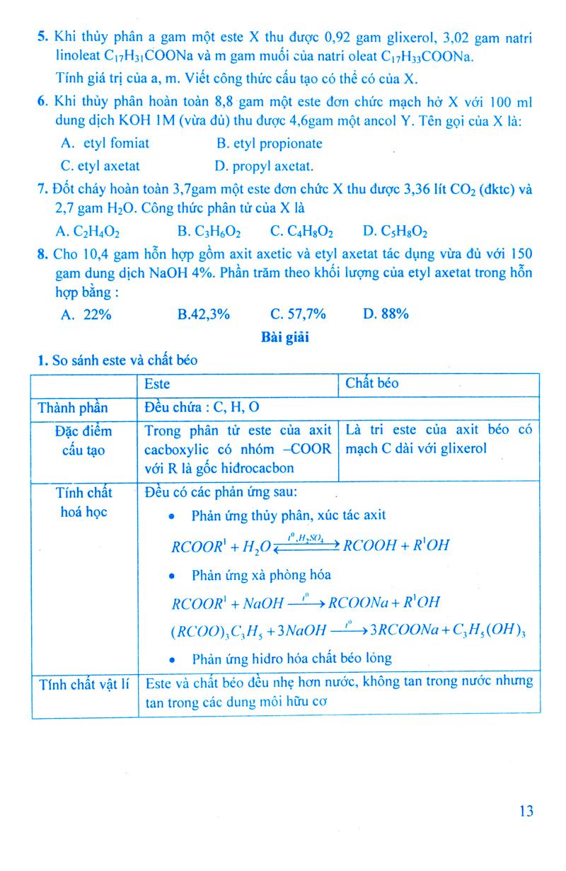Giải Bài Tập Hóa Học Lớp 12 (Chương Trình Chuẩn)