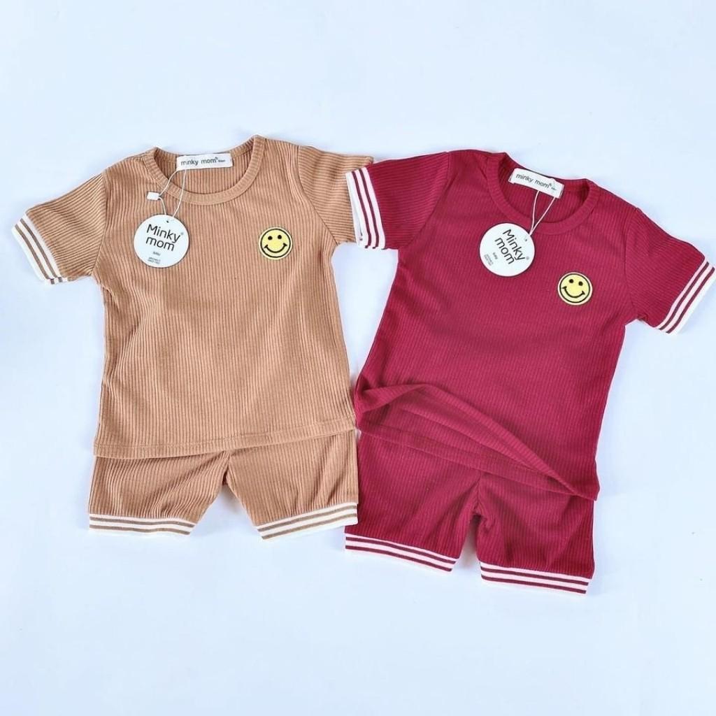 Bộ Cộc Tay Cho Bé FREE SHIP Bộ Minky Mom Cộc Tay Len Tăm Cho bé trai bé gái