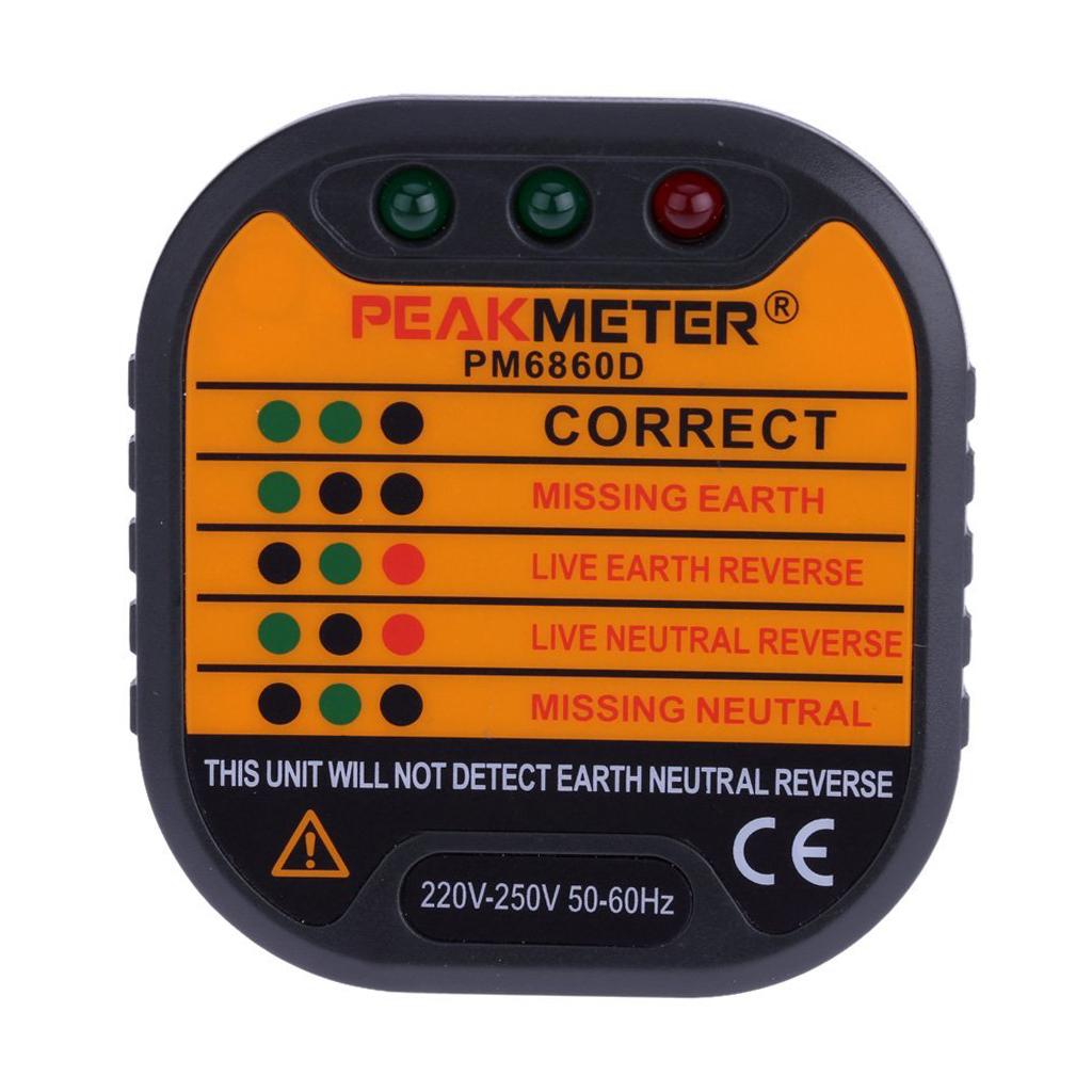 PEAKMETER PM6860D Automatic Electric Power Plug Socket Tester Eu Standard