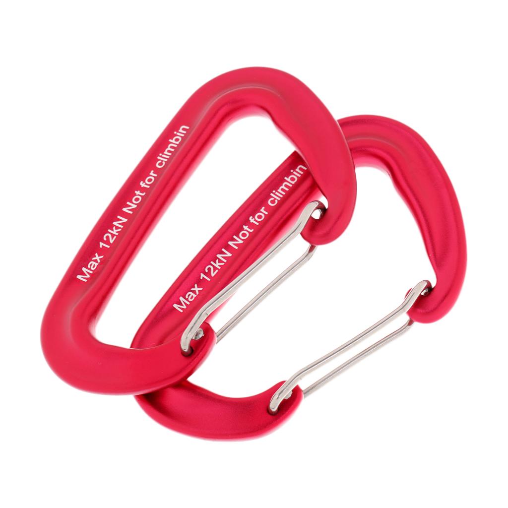 6 Pieces 2600lbs Aluminium Wire Gate Spring Clip Carabiners - Heavy Duty & Lightweight - for Hammock Camping Hiking Outdoor Backpacking