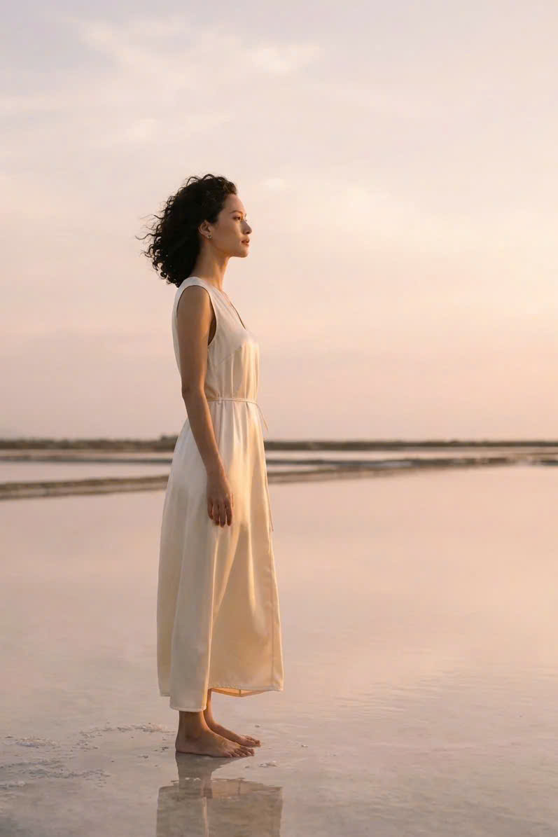 Đầm Suông Maxi Lụa Tơ Tằm Tĩnh Hải DRE202 Thời trang thiết kế Hity