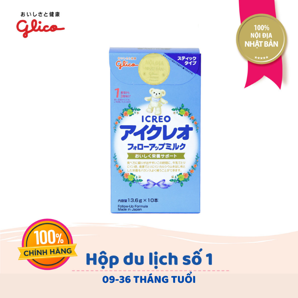 Sữa Glico Icreo Follow Up Milk - Hộp 10x13,6g/Thanh Tiện Dụng