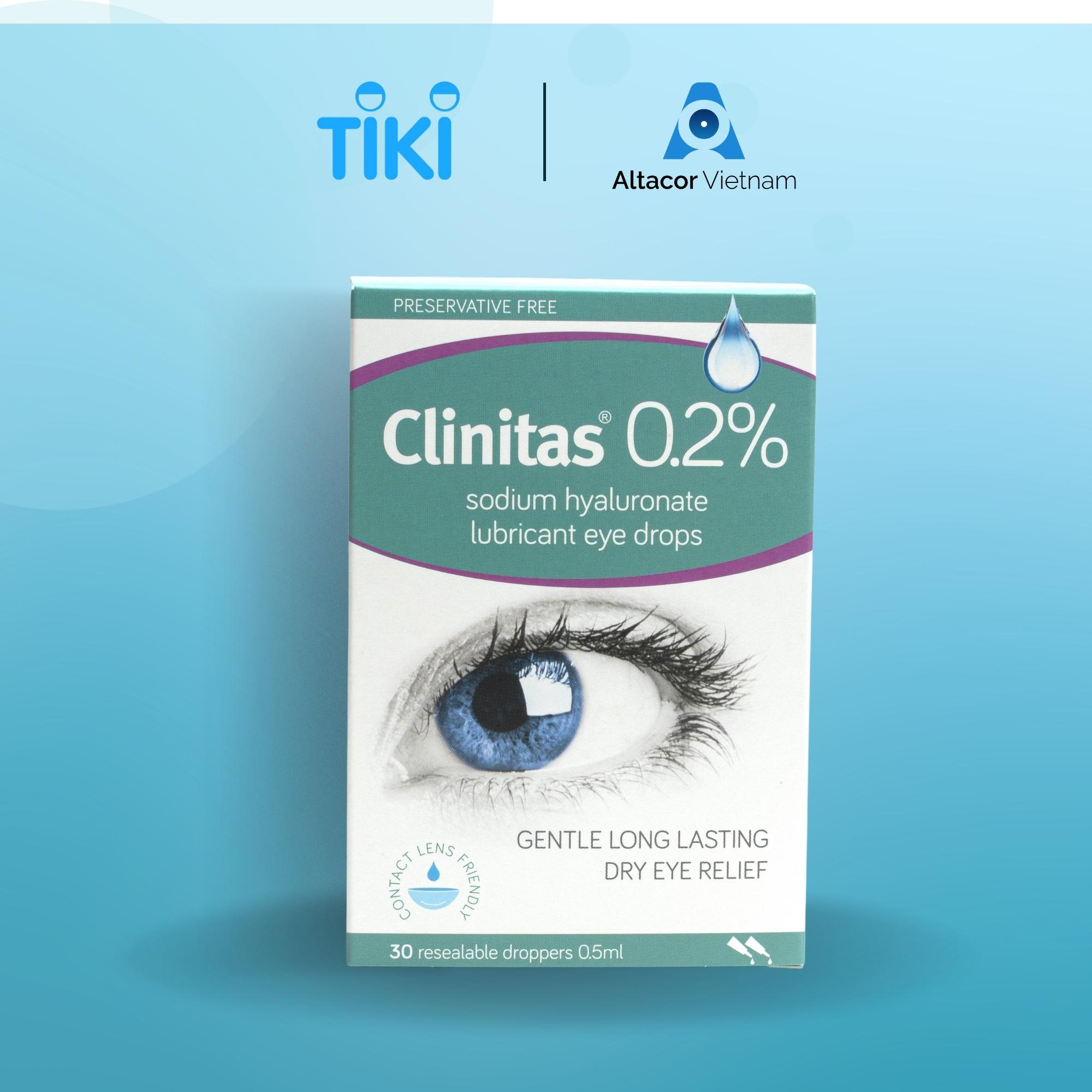 Clinitas 0.2% - Nước nhỏ mắt, nước mắt nhân tạo hộp 30 tép - Ý - [CHÍNH HÃNG