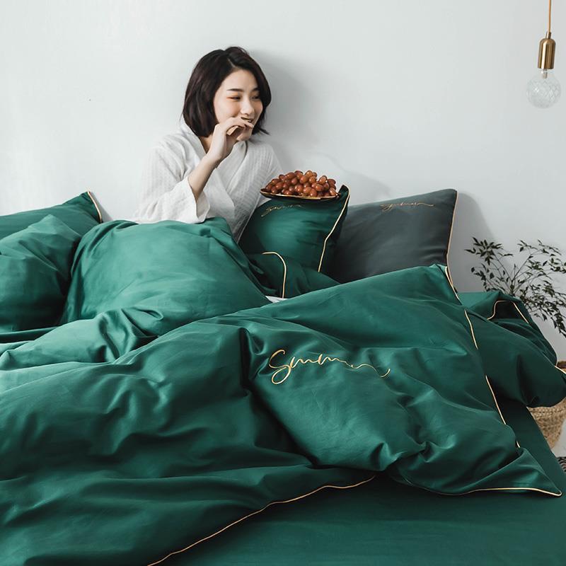 Bộ Chăn Ga Gối Lụa Tencel Sumoi Cao Cấp Xanh Lá Cây