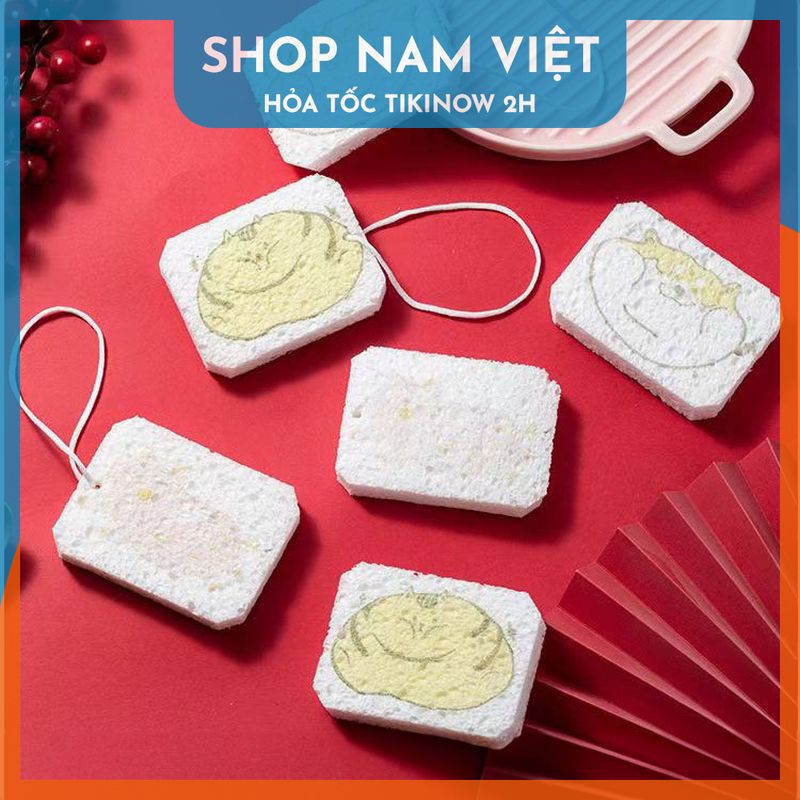 Mút Rửa Chén Cotton Gỗ Sinh Thái Dạng Nén