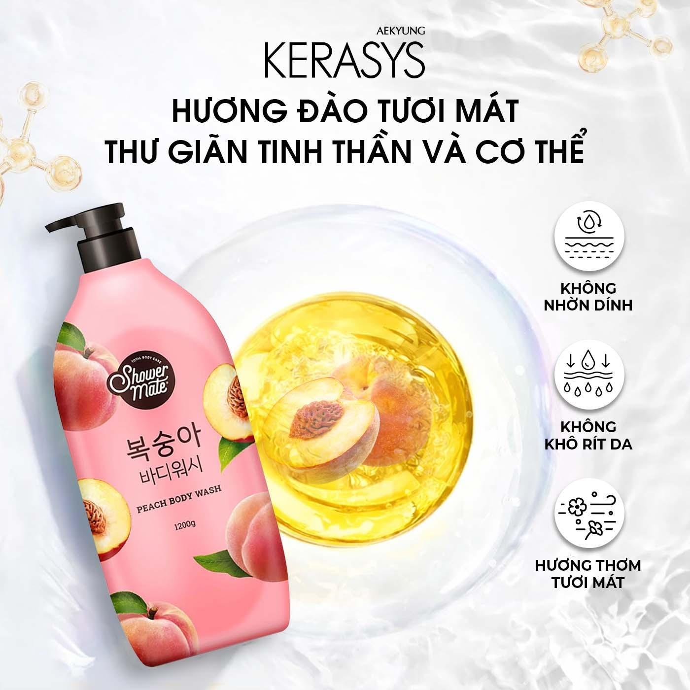 Sữa tắm cao cấp Hàn Quốc Showermate Natural Peach (Hương Đào tươi mát) 1.2 kg