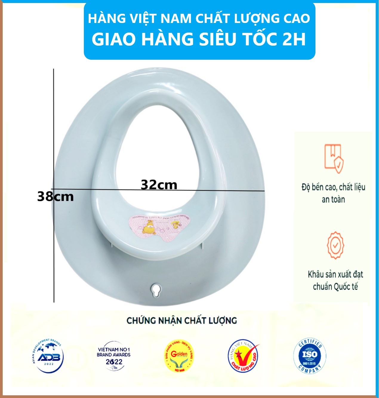 Miếng Lót Thu Nhỏ Bồn Cầu Cho Bé Tập Đi Vệ Sinh/ Bệ Ngồi Toilet , Bệ Bồn Cầu Đảm Bảo An Toàn Cho Bé Việt Nhật- Hàng Việt Nam
