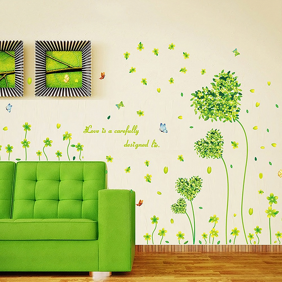Decal Dán Tường Trái Tim Xanh Binbin PK39