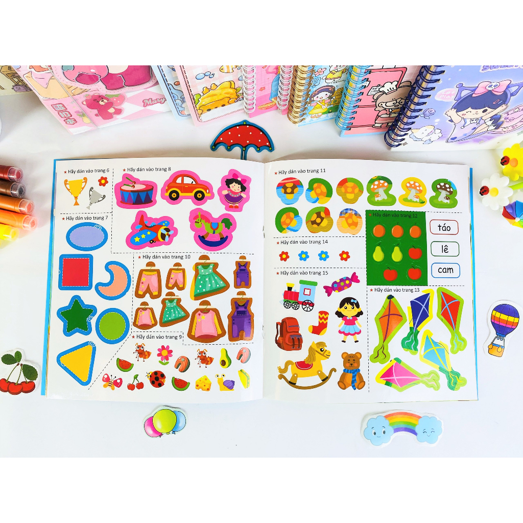 Sách - Combo 3 Quyển Sticker Bóc Dán Thông Minh - Phát triển Chỉ số thông minh IQ 2-6 tuổi - Ndbooks