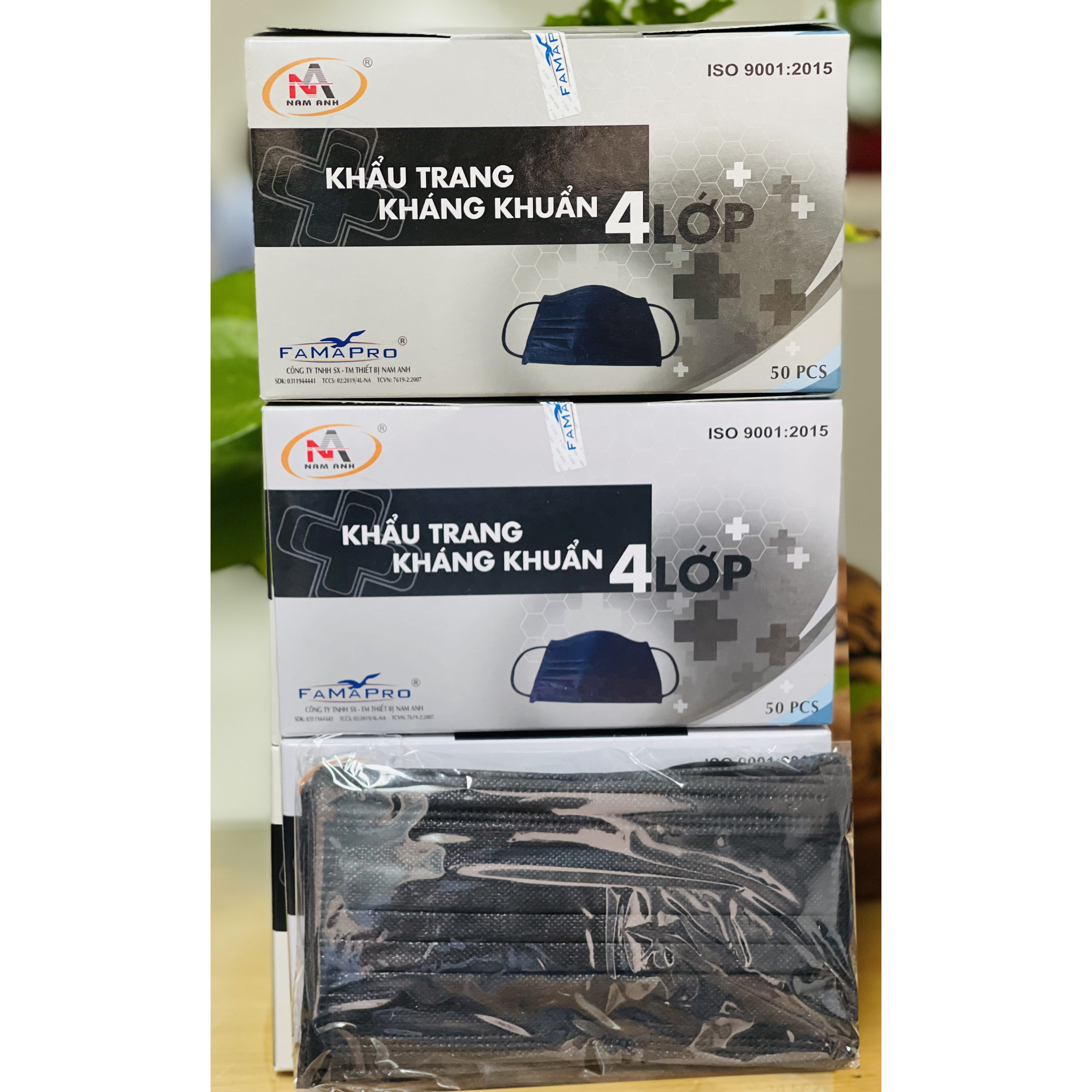 3 Hộp Khẩu Trang Y Tế Kháng Khuẩn 4 Lớp Nam Anh
