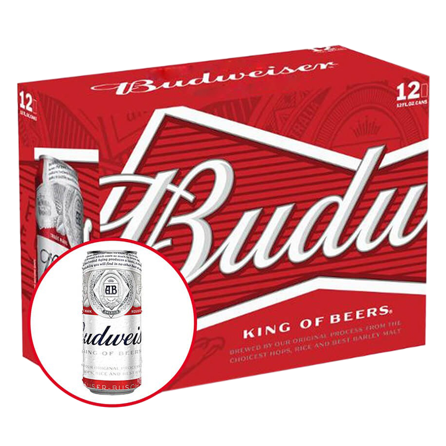 Thùng 12 Lon Bia Budweiser (500ml / Lon)