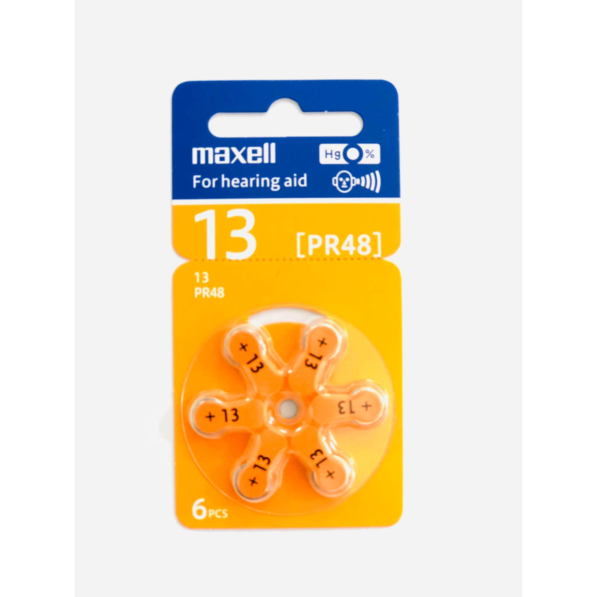 Vĩ 6 viên pin Maxell PR48 (Pin 13)