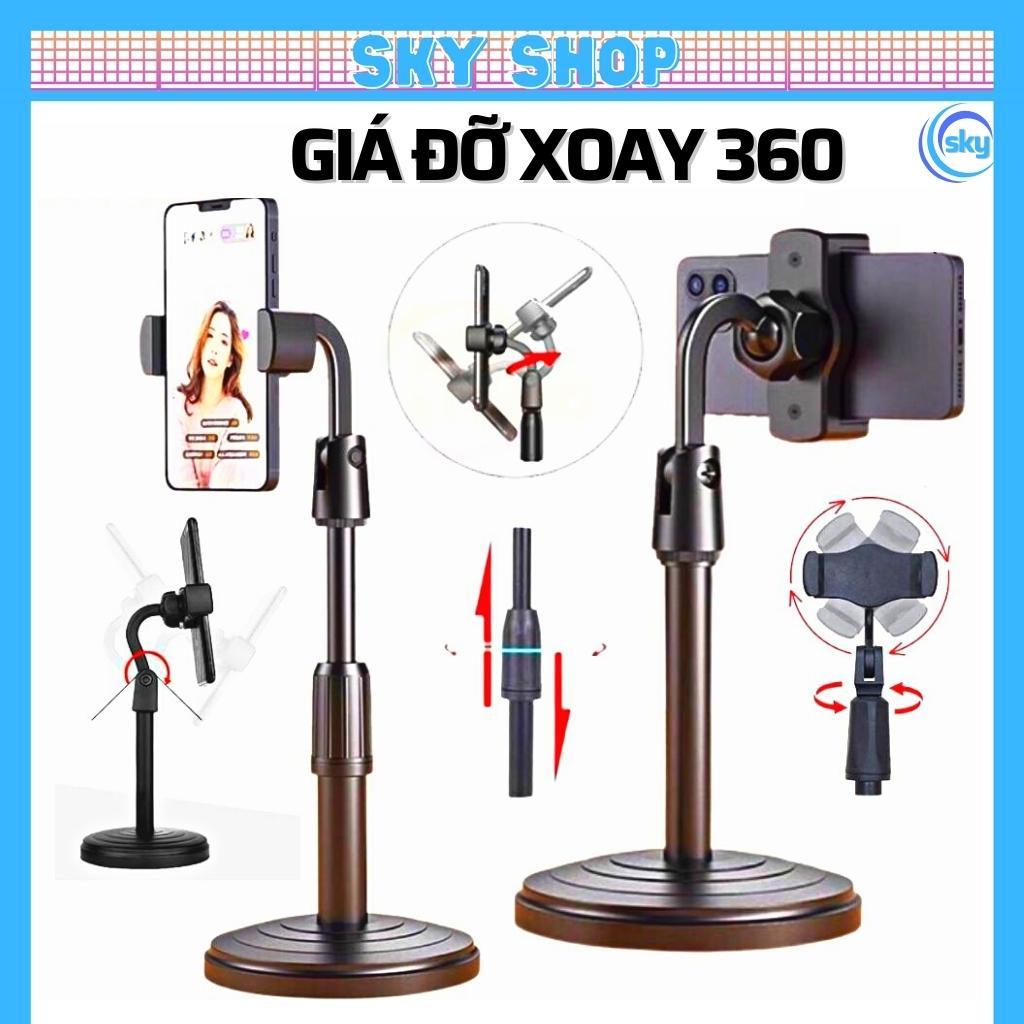 Giá Đỡ Điện Thoại Livestream để Treo Kẹp Quay Phim Ghi Hình xem video Ổn Định Xoay 360 Độ - Chiều Cao 38mm