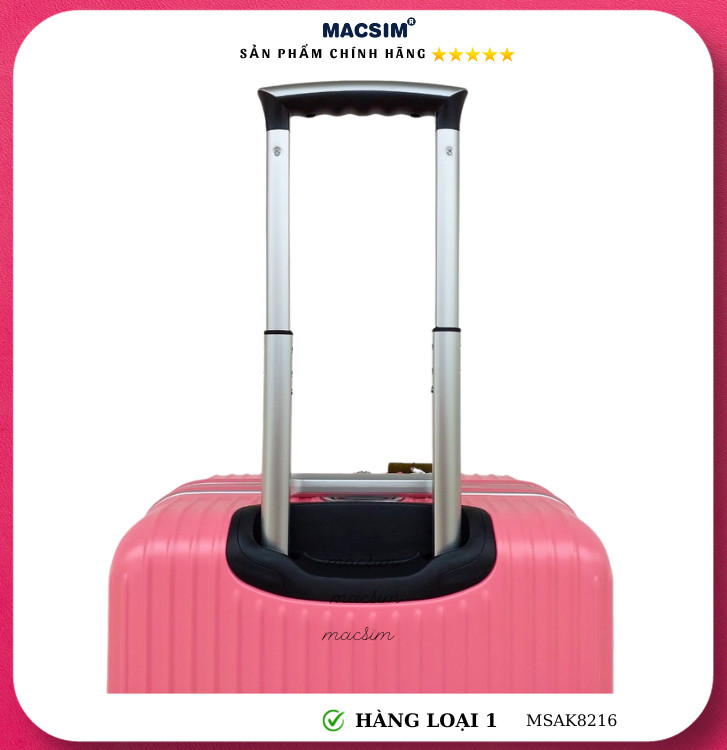 Vali cao cấp Macsim Aksen hàng loại 1 MSAK8216 cỡ 17 inch màu hồng