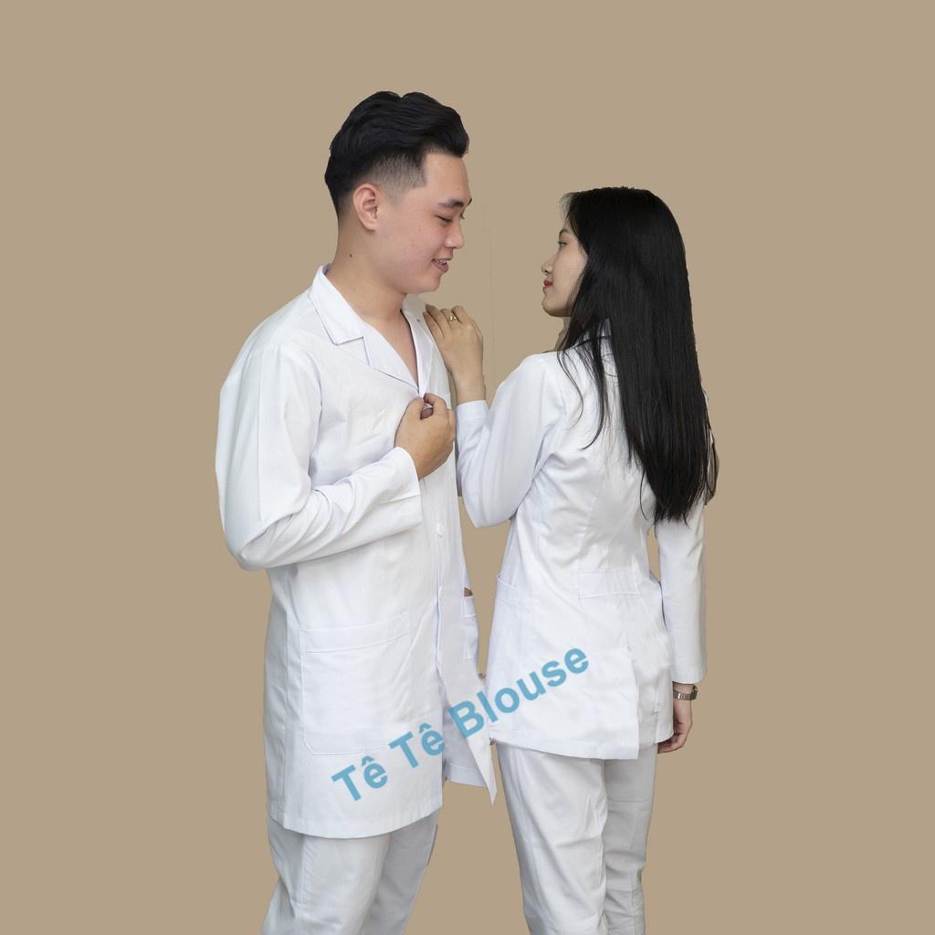 Áo Blu Dài Tay, Dáng Ngắn Nam - Nữ Cho Điều Dưỡng, Y tá ,Dược Sĩ, PTN - Hàng chất lượng cao