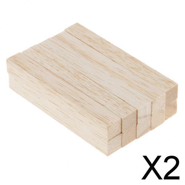 2xBalsa Wood Stick Unfinished Woodcraft Square Stick Dowel Rod 80mm 10 Pieces