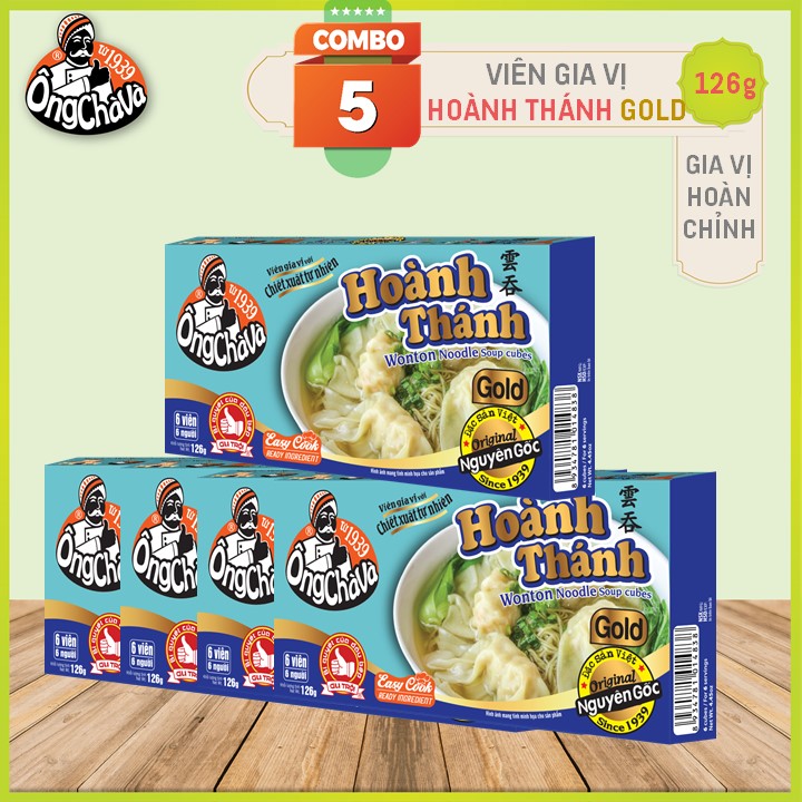 Combo 5 Hộp Viên Gia Vị Hoành Thánh Ông Chà Và 126gr