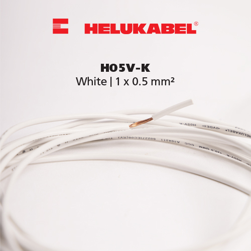 Dây cáp điều khiển HELUKABEL H05V-K | White | 1 x 0.5 mm²