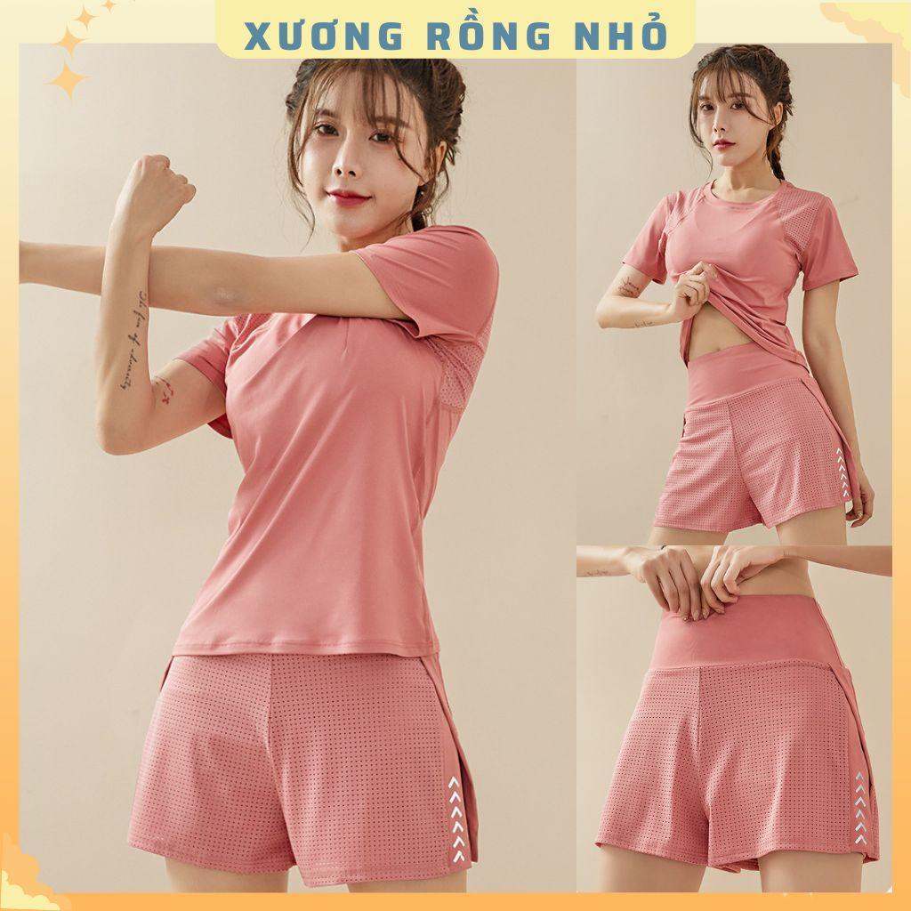 Đồ tập gym nữ thể thao, quần áo tập gym yoga chất thun lạnh 4 chiều điều hòa, set đùi thun lạnh zumba aerobic thế hệ mới