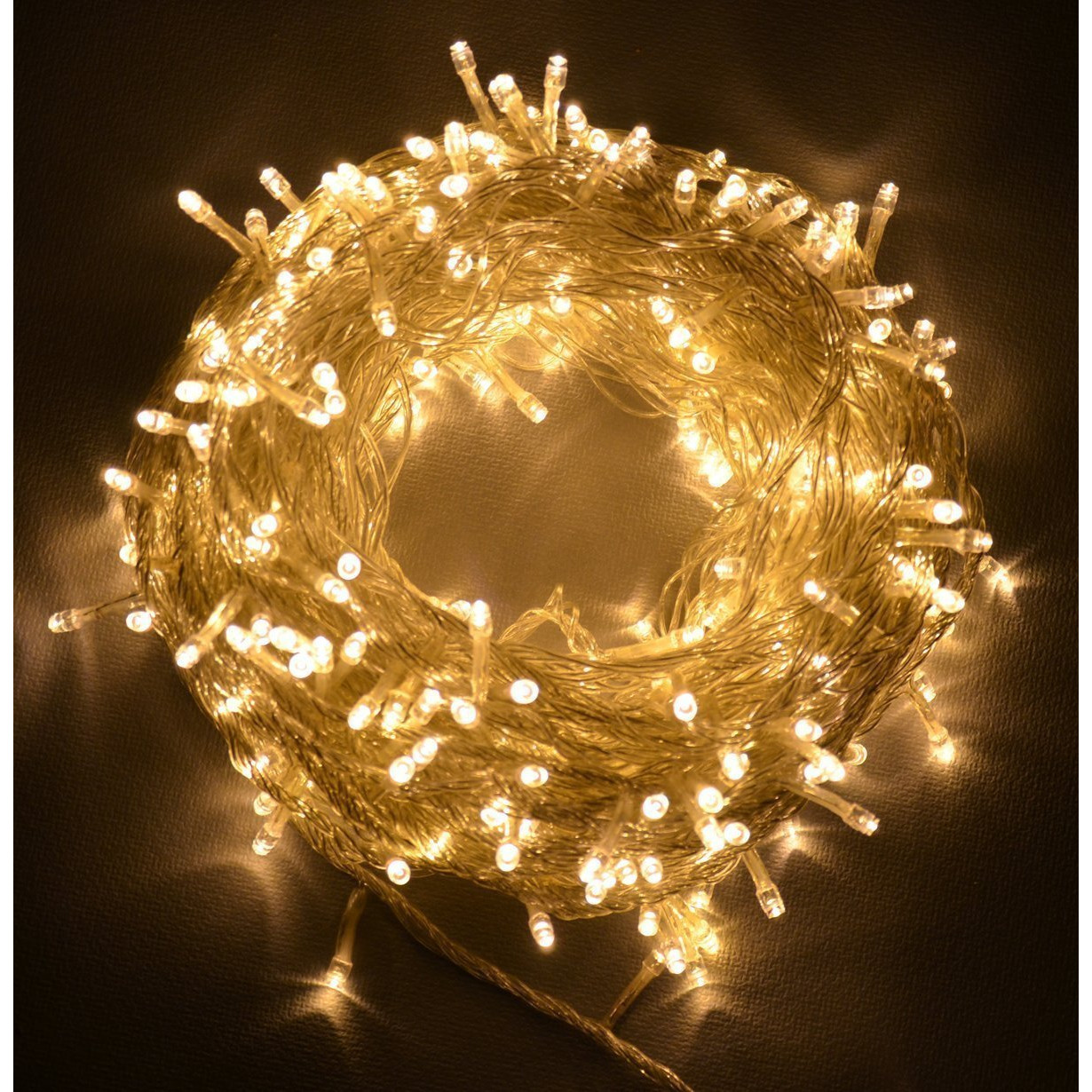 Dây Đèn Led Đom Đóm Fairy Light Trang Trí Ngoài Trời Chống Nước, Nhiều Chế Độ Sáng - 20M 200 Bóng Đèn - Vàng Ấm