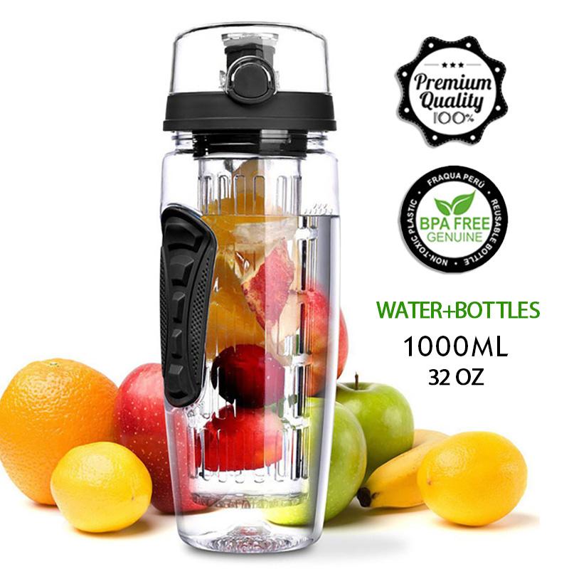 1000Ml Nước Trái Cây Bình Bpa Nhựa Thể Thao Trái Cây Gỉ Màng Nước Chai Với Gỉ Màng Nước Bình Lắc Uống Chai nước