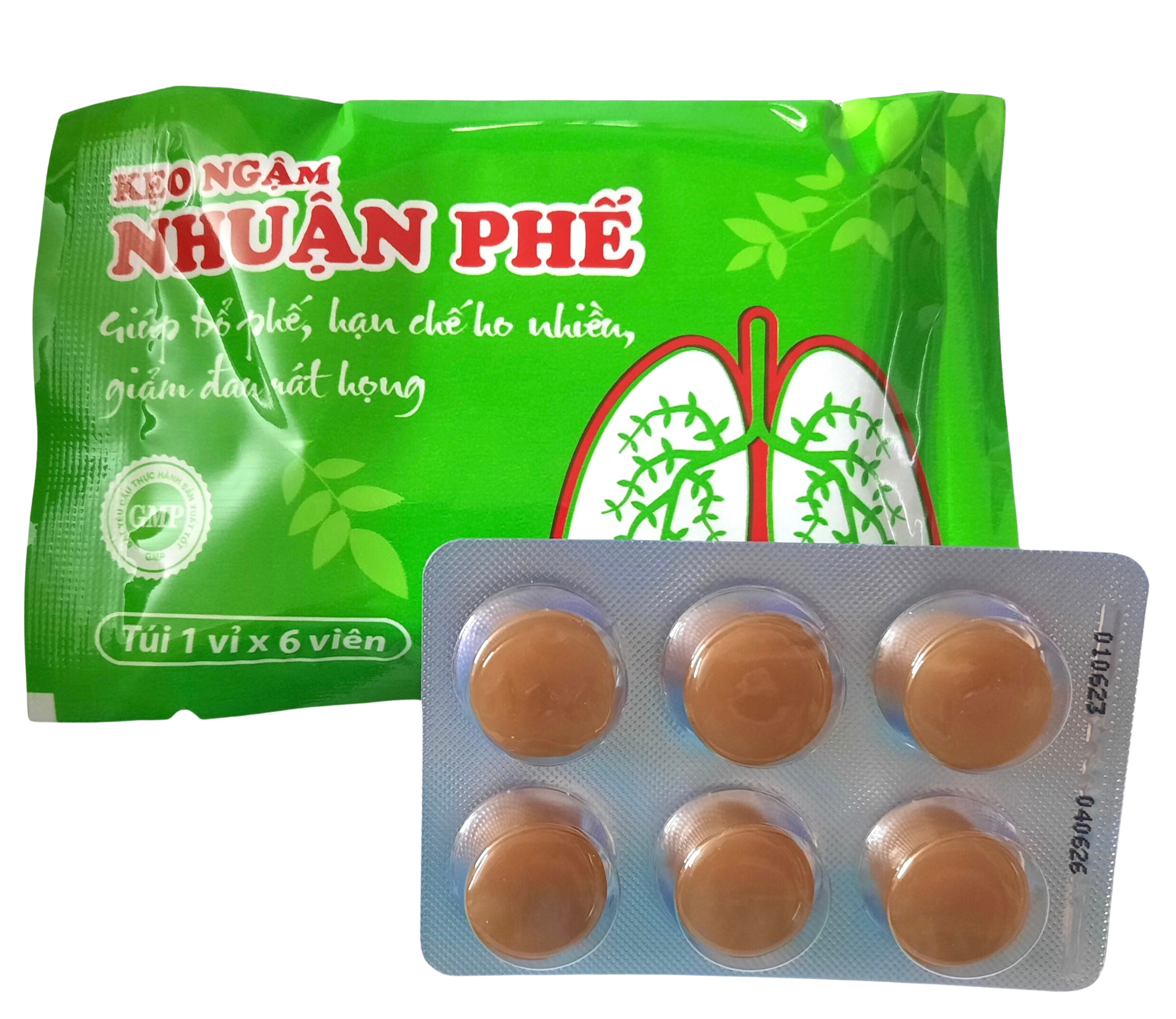 Combo 10 vỉ kẹo ngậm ho nhuận phế Kingphar, vỉ 6 viên