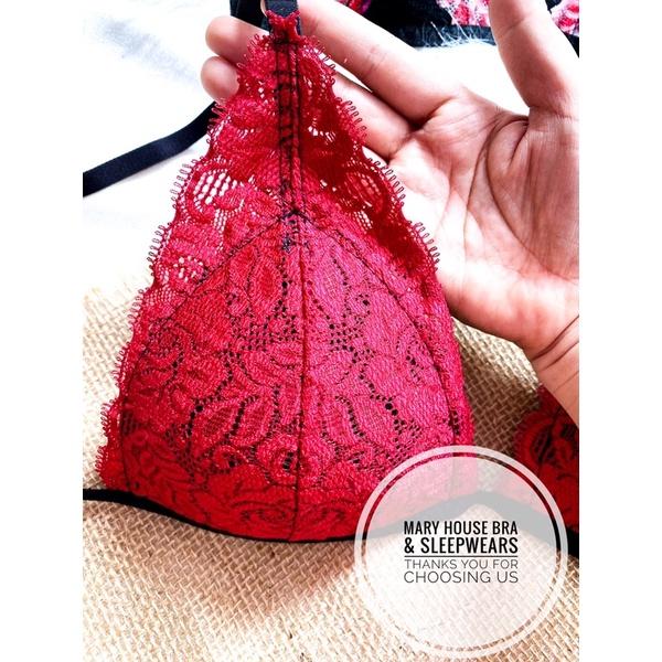 SET Bralette Ren Mút Ngực Quần Đùi Đen