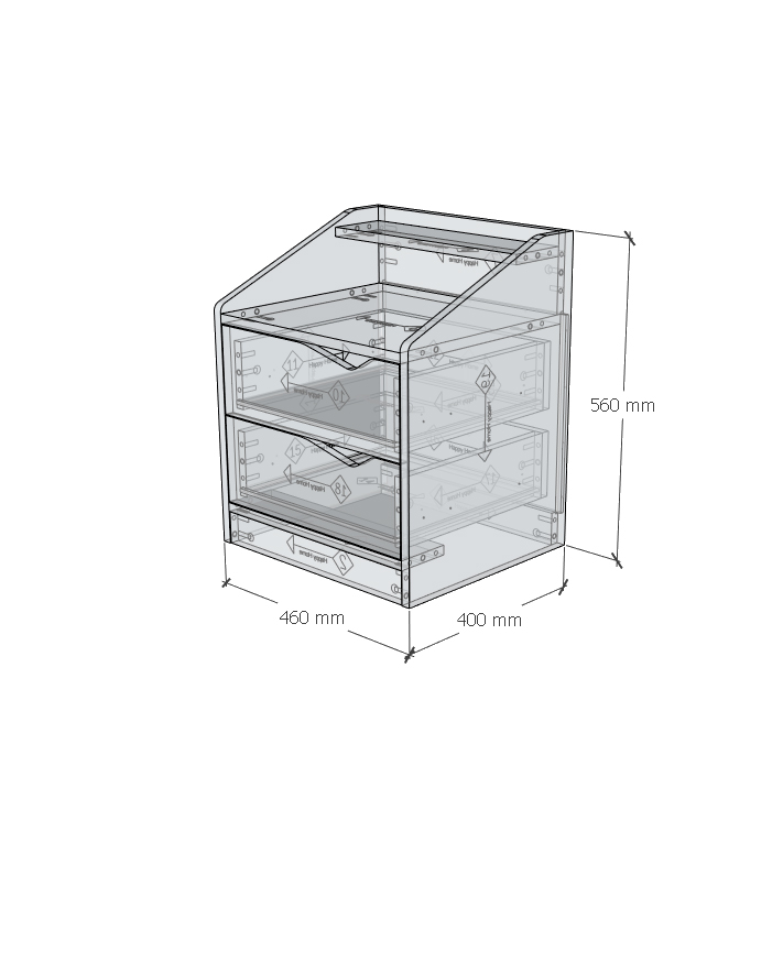[Happy Home Furniture] WINNI, Táp đầu giường 2 ngăn kéo , 46cm x 40cm x 56cm ( DxRxC), THK_138