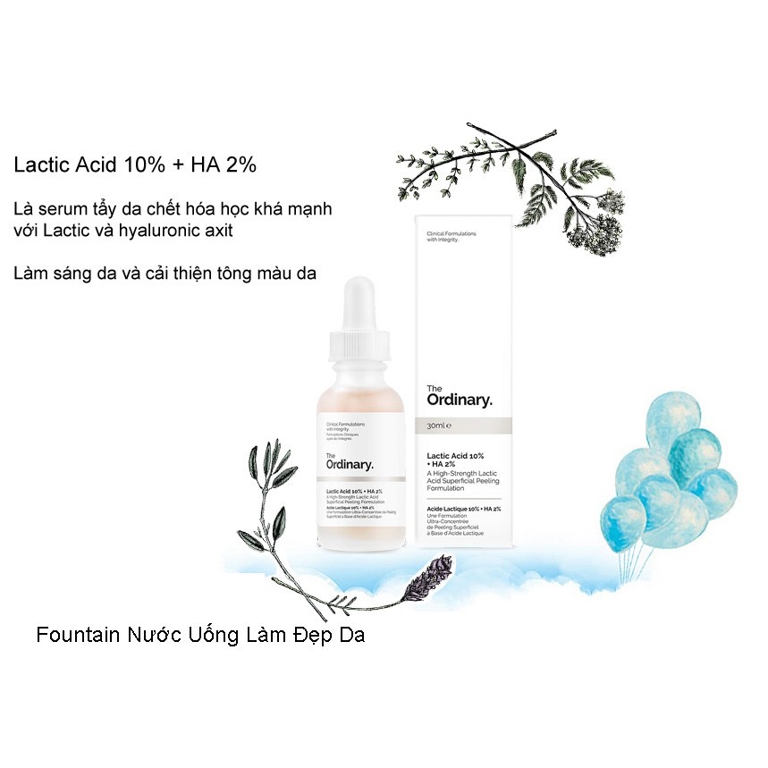 Serum Sáng Da Lactic Acid 10%+ HA - The Ordinary