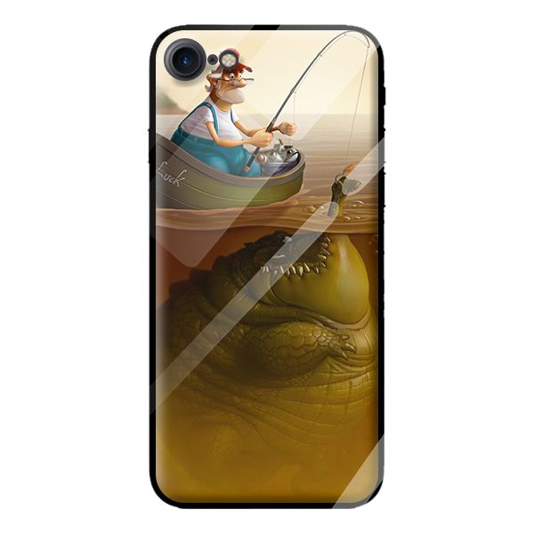 Ốp lưng kính cường lực cho iPhone 8 CÁ SẤU - Hàng chính hãng