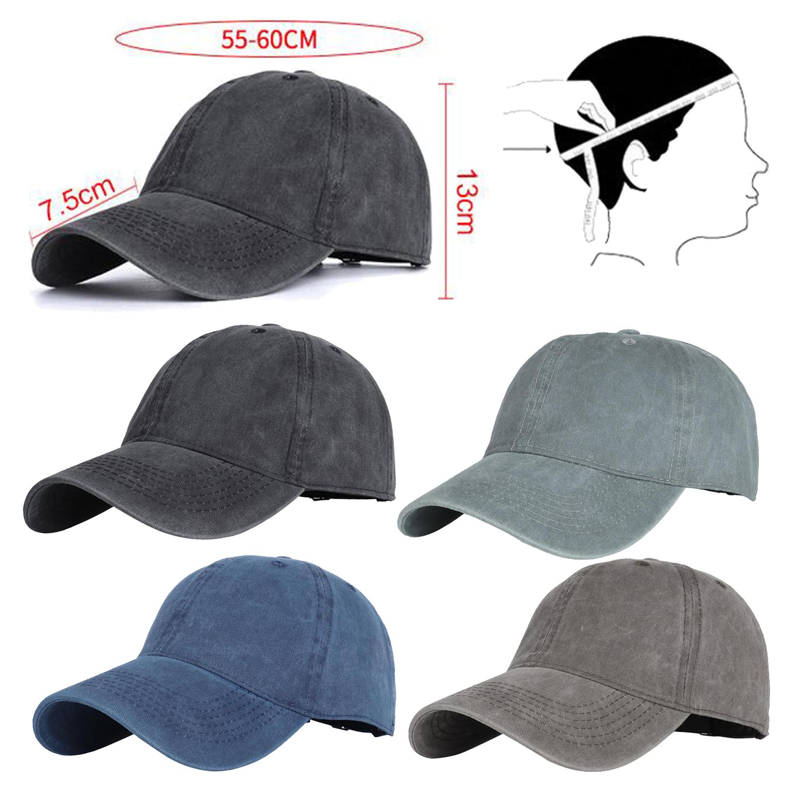 Fashion Baseball Cap Washed Cotton Hat Adjustable Plain Dad Men Hat Black