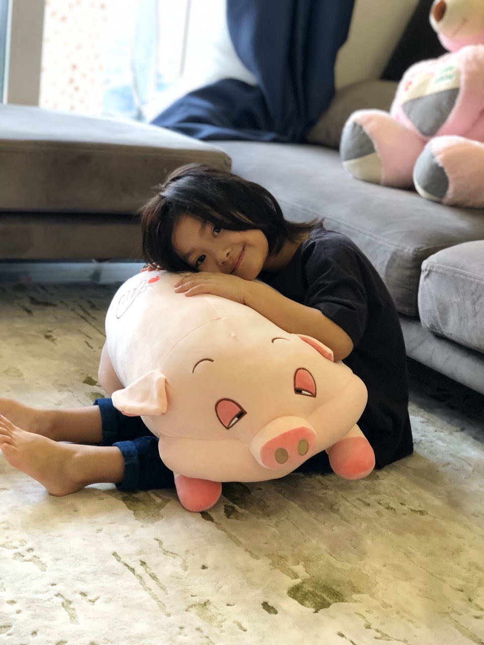 Gấu Bông Heo mắt hí Đáng Yêu Mặt Phê Sữa Dành Cho Bé size 65cm