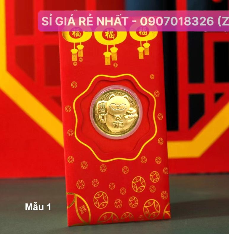 {SẴN HÀNG} SET 5 cái Bao Lì Xì Con Mèo Vàng – Linh Vật của năm 2023 Con Mèo Vàng - Mầu 1 NELI