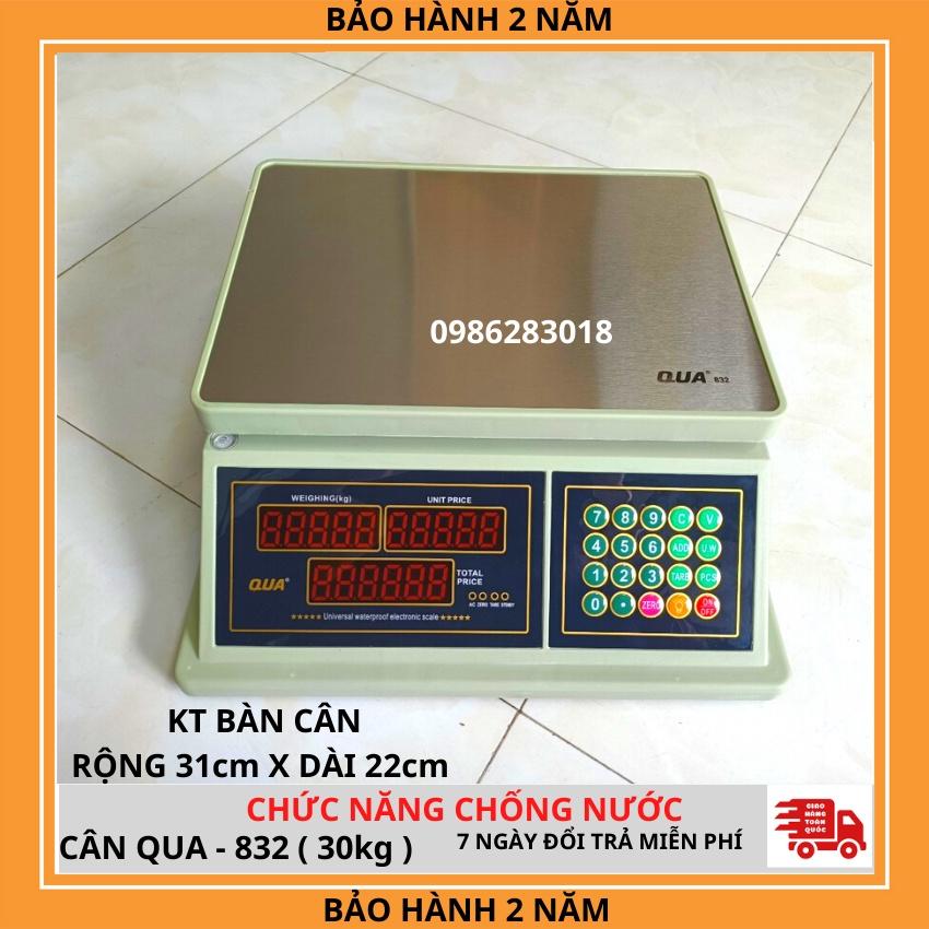 Cân điện tử chống nước tính tiền bán hàng hải sản,siêu thị-QUA-832/30KG làm bằng nhựa ABS cao cấp