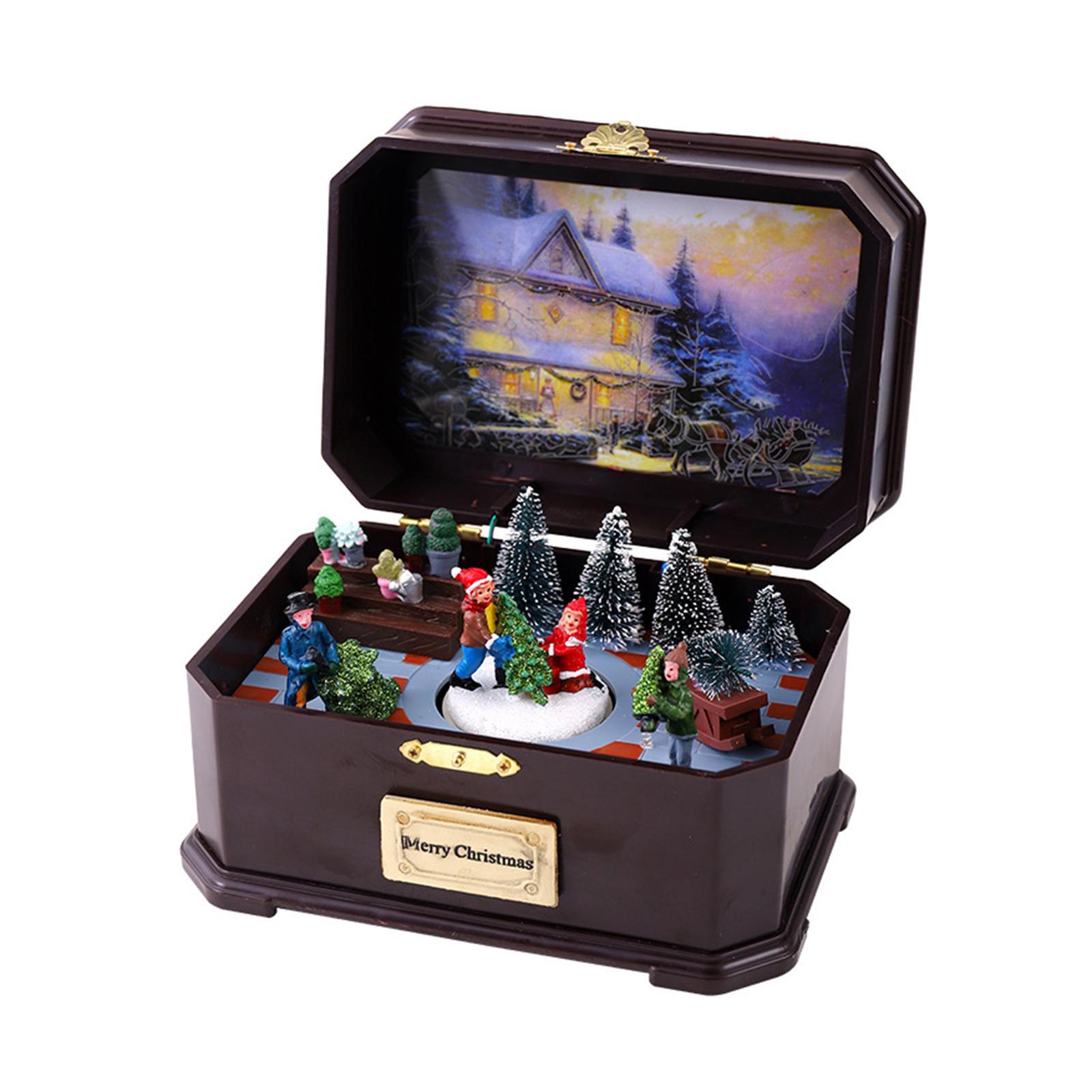 Xmas Music Box Decorative Christmas Decoration for Home Decor Holiday Window