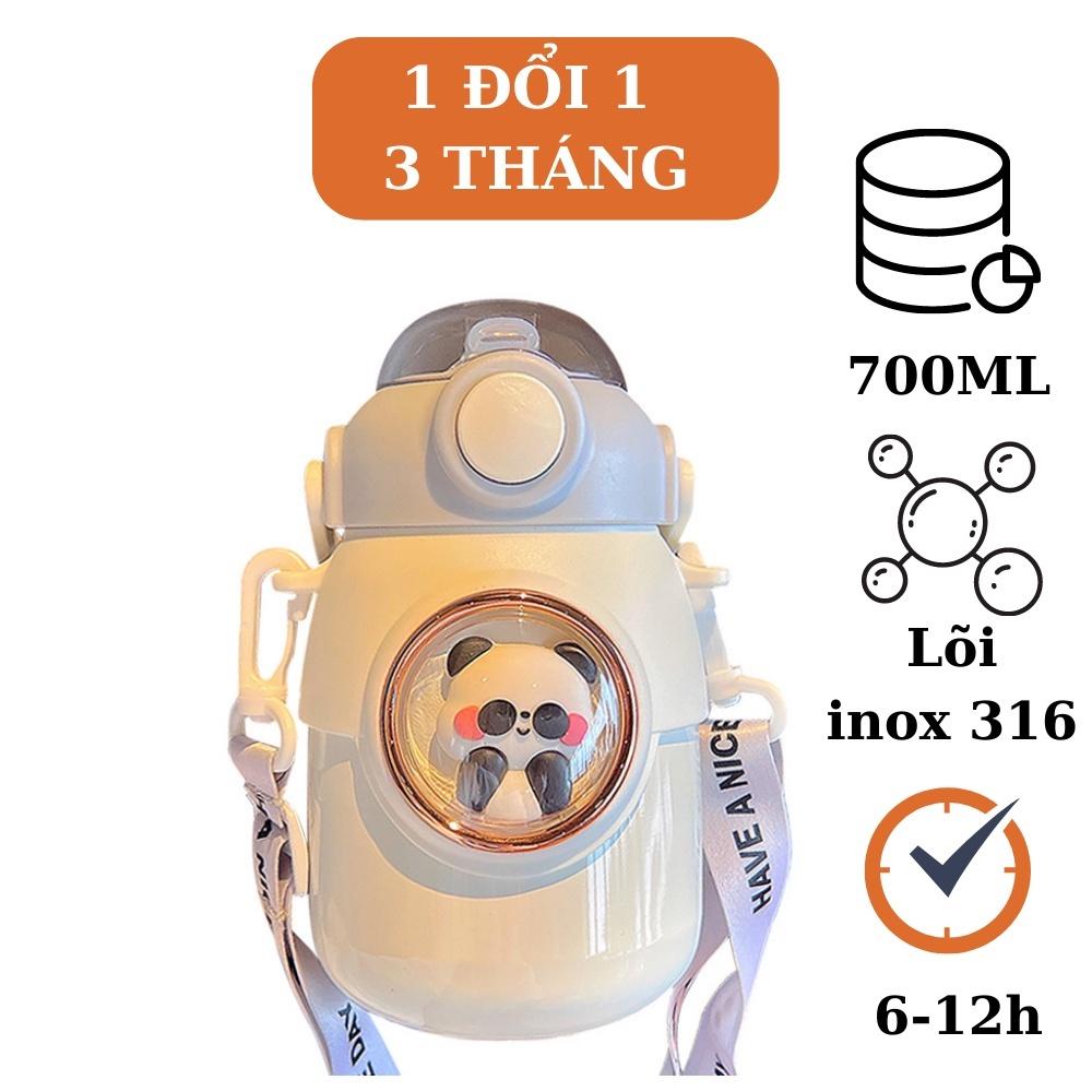 Bình giữ nhiệt cute lõi inox 316 TiLoKi TGM01 dung tích 700ml - Bình nước giữ nhiệt cute - Ly giữ nhiệt dễ thương có sticker