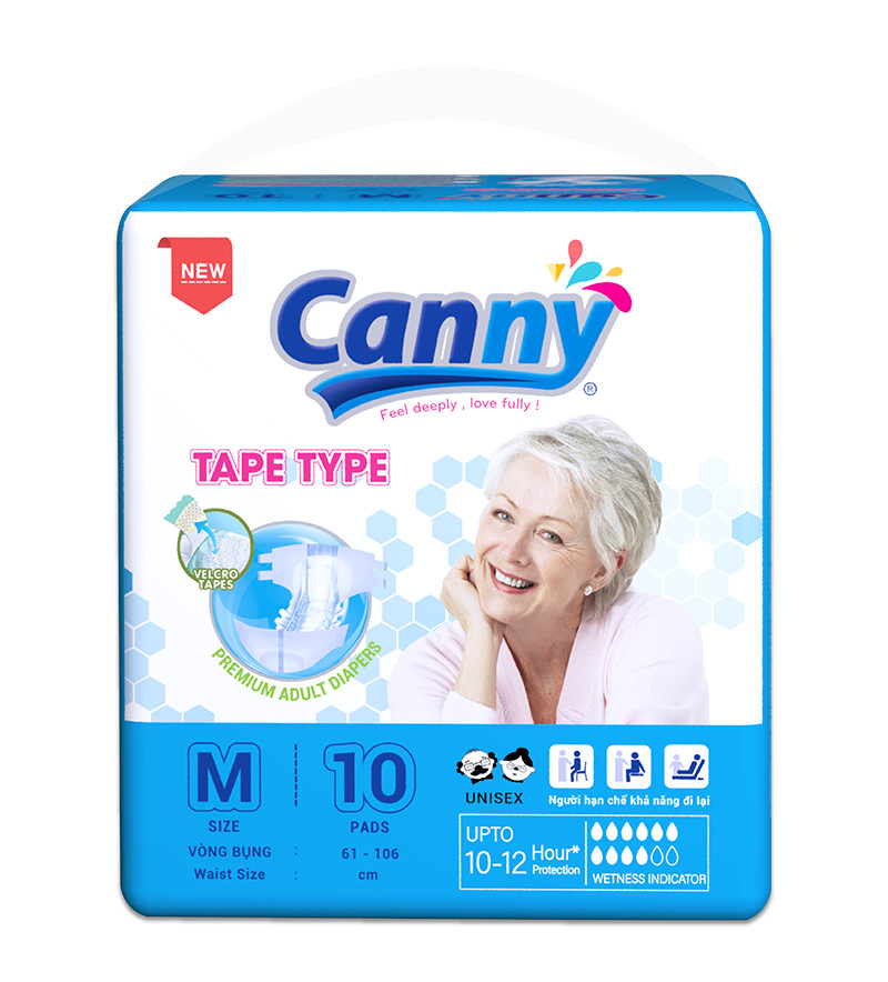 Tã Dán Người Lớn Canny Siêu Thấm Size M10, M/L10, XL10 (10miếng)