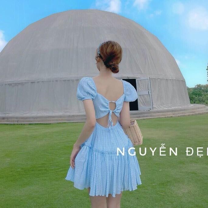 Đầm xòe nhún tầng có mút ngực xinh xắn Rose Fashion