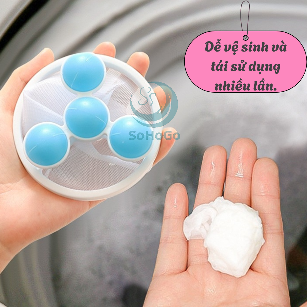 Bộ 2 Túi lọc rác máy giặt hình phễu kèm quả bóng -Lưới lọc rác – lông – sợi vải máy giặt -Dụng cụ lọc cặn bẩn quần áo khi giặt
