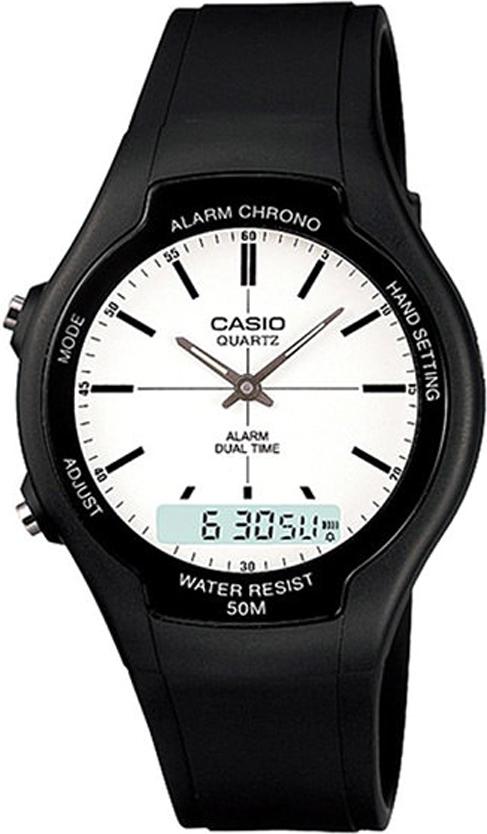 Đồng Hồ Nam Dây Thép Không Gỉ Casio AW-90H-7EVDF - Đen