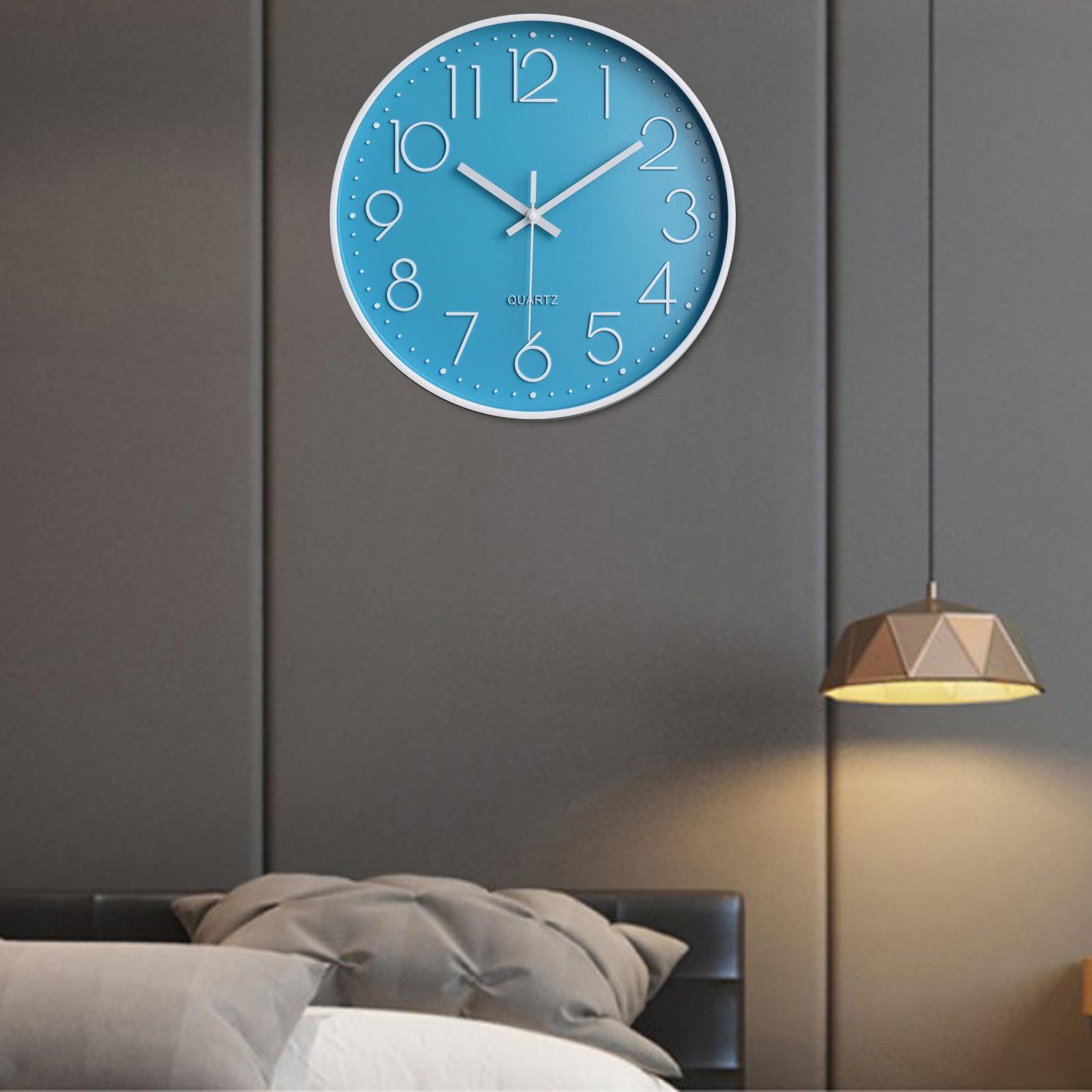 Smart Silent Wall Clock Battery for Home Living Room Kitchen Patio Decor pink